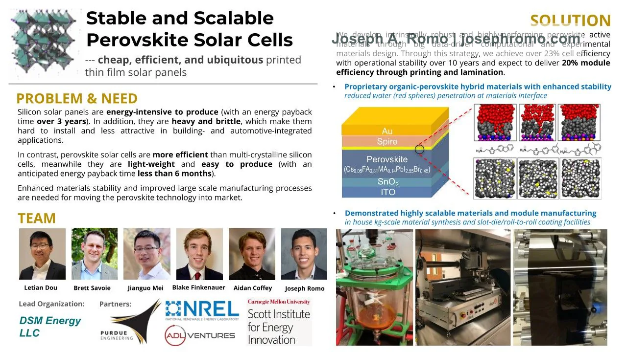 DSM Energy solar startup one-page project summary